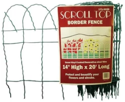 Enchanted Garden™ 1'2"H X 20'W Scroll Top Steel Green Garden Border Fence -Home N Garden Joy Sales 1713228