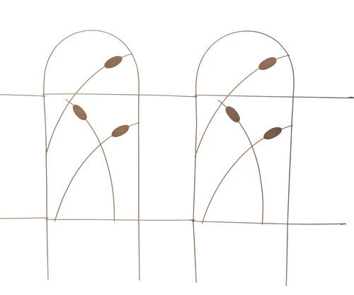 Enchanted Garden™ 2'8"H X 8'W Cattail Steel Bronze Garden Border Fence 3 Enchanted Garden™ 2'8"H X 8'W Cattail Steel Bronze Garden Border Fence