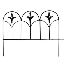 Enchanted Garden™ 11"H X 15"W Finial Steel Black Garden Border Fence