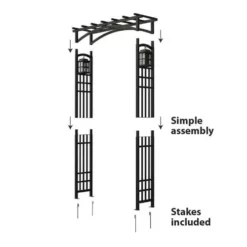 Enchanted Garden 52"W X 78"H Black Mission Arbor -Home N Garden Joy Sales 1713414 2