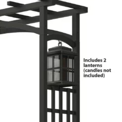 Enchanted Garden 52"W X 78"H Black Mission Arbor -Home N Garden Joy Sales 1713414 3