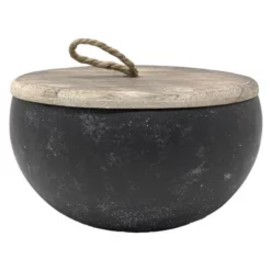 Enchanted Garden™ 18.9 Oz. Round Concrete Citronella Candle - Assorted Colors -Home N Garden Joy Sales 202076CE Black CMYK