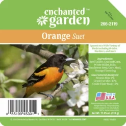 Enchanted Garden™ Orange Bird Suet Cake - 11.25 Oz -Home N Garden Joy Sales 266 2119Label View