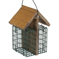 Enchanted Garden® Metal Roof Double Suet Cage Bird Feeder
