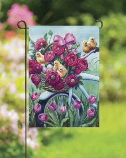 Enchanted Garden™ 12.5" X 18" Garden Flag - Assorted Styles -Home N Garden Joy Sales 2723272 Floral Bicycle Chicks GARDEN Flag scenic