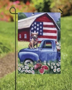 Enchanted Garden™ 12.5" X 18" Garden Flag - Assorted Styles -Home N Garden Joy Sales 2723272 Patriotic Pup GARDEN flag scenic