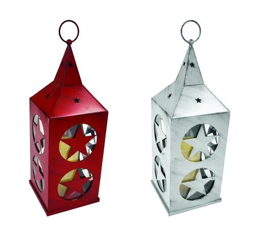 Enchanted Garden™ 17" Metal Cut Out Flameless Candle LED Lantern - Assorted Colors 3 Enchanted Garden™ 17" Metal Cut Out Flameless Candle LED Lantern - Assorted Colors
