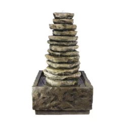 Enchanted Garden™ 34.1" Tiered Rock Outdoor Water Fountain