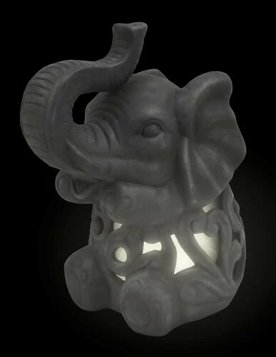 Enchanted Garden™ 9.4" Ceramic Elephant LED Lantern 6 Enchanted Garden™ 9.4" Ceramic Elephant LED Lantern - Image 4