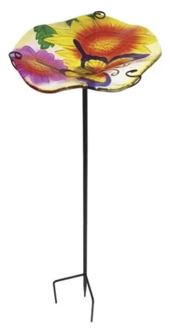 Enchanted Garden™ 11" Glass Butterfly Bird Bath