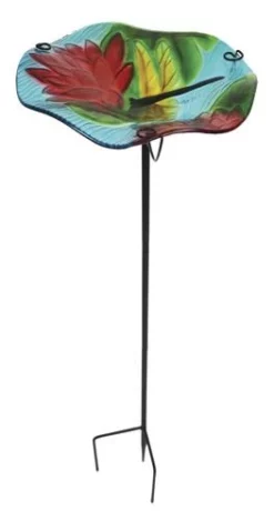 Enchanted Garden™ 11" Glass Dragonfly Bird Bath