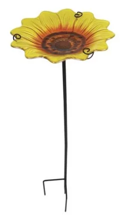 Enchanted Garden™ 11" Glass Sunflower Bird Bath