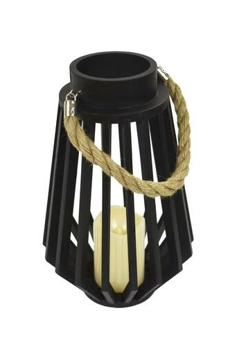 Enchanted Garden™ 13.5" Black Wooden LED Lantern 3 Enchanted Garden™ 13.5" Black Wooden LED Lantern