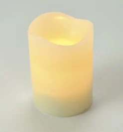 Enchanted Garden® 3" X 4" LED Flameless Candle -Home N Garden Joy Sales 277 5857 3 x4 IvoryLEDCandle quarter lit