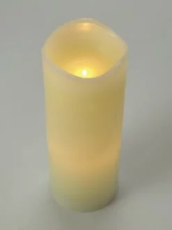 Enchanted Garden® 3" X 8" LED Flameless Candle -Home N Garden Joy Sales 277 5859 3 x8 IvoryLEDCandle quarter lit