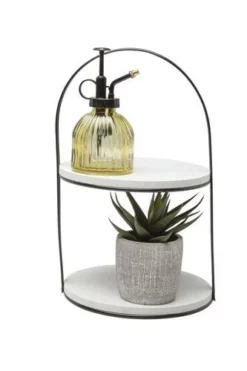 Enchanted Garden™ White 2-Tier Mini Tray -Home N Garden Joy Sales 277 6155 6156 2tiertraywithitems03 InStore 3700px