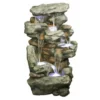 Enchanted Garden™ 39" Tiered Orowood Outdoor Water Fountain -Home N Garden Joy Sales 2773575OrowoodOutdoorFountainWithLights 5Tier
