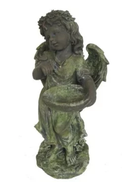 Enchanted Garden™ 22" Angel With Bowl Statue