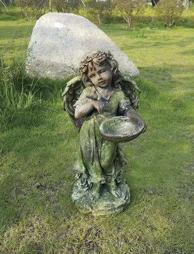 Enchanted Garden™ 22" Angel With Bowl Statue 4 Enchanted Garden™ 22" Angel With Bowl Statue - Image 2