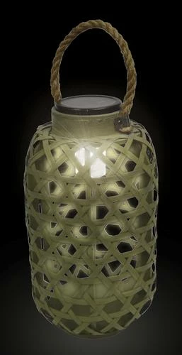 Enchanted Garden™ 12" Bamboo Solar LED Lantern - Assorted Colors 5 Enchanted Garden™ 12" Bamboo Solar LED Lantern - Assorted Colors - Image 3