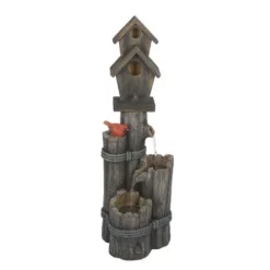 Enchanted Garden™ 33" Tiered Bird House Outdoor Water Fountain