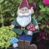 Enchanted Garden™ 27" Wood Gnome With Mushroom 2 Enchanted Garden™ 27" Wood Gnome With Mushroom -Home N Garden Joy Sales 2774257 01
