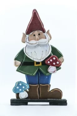 Enchanted Garden™ 27" Wood Gnome With Mushroom 17 Enchanted Garden™ 27" Wood Gnome With Mushroom -Home N Garden Joy Sales 2774257 02
