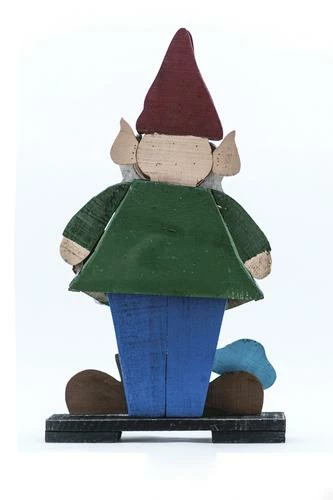 Enchanted Garden™ 27" Wood Gnome With Mushroom 4 Enchanted Garden™ 27" Wood Gnome With Mushroom - Image 2