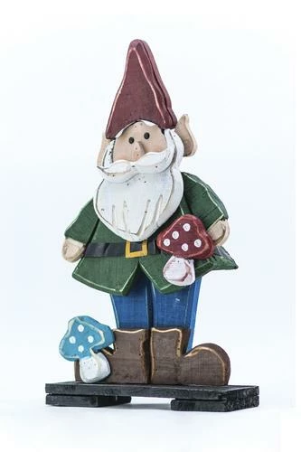 Enchanted Garden™ 27" Wood Gnome With Mushroom 9 Enchanted Garden™ 27" Wood Gnome With Mushroom - Image 7
