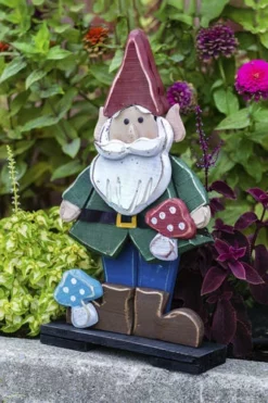 Enchanted Garden™ 27" Wood Gnome With Mushroom 16 Enchanted Garden™ 27" Wood Gnome With Mushroom -Home N Garden Joy Sales 2774257 S