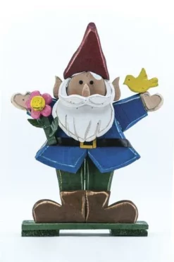 Enchanted Garden™ 27" Wood Gnome With Flower 17 Enchanted Garden™ 27" Wood Gnome With Flower -Home N Garden Joy Sales 2774304 02