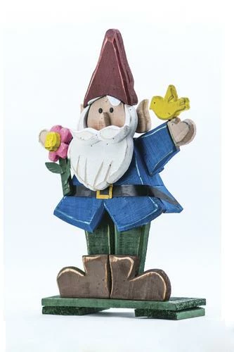 Enchanted Garden™ 27" Wood Gnome With Flower 9 Enchanted Garden™ 27" Wood Gnome With Flower - Image 7