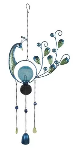 Enchanted Garden® 28.74" Solar Peacock Wind Chime