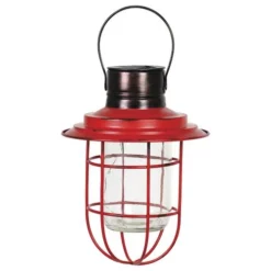 Enchanted Garden™ 14" Metal & Glass Solar LED Lantern - Assorted Colors -Home N Garden Joy Sales 2774483 13358 red 1800px