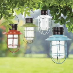 Enchanted Garden™ 14" Metal & Glass Solar LED Lantern - Assorted Colors -Home N Garden Joy Sales 2774483 13358 scene 1800px