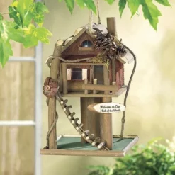 Enchanted Garden™ 12" Treehouse Bird House And Feeder -Home N Garden Joy Sales 2774508scene