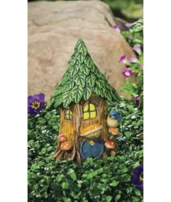 Enchanted Garden™ 9.8" Polystone Lighted Fairy House Statue - Assorted Styles -Home N Garden Joy Sales 2774601 ZMN2SPA4349 GreenScene 1800px