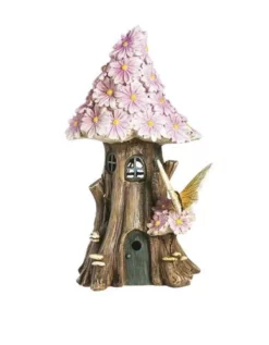 Enchanted Garden™ 9.8" Polystone Lighted Fairy House Statue - Assorted Styles