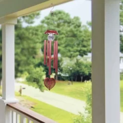 Enchanted Garden® 35" Solar Heart Wind Chime - Assorted Colors -Home N Garden Joy Sales 2774654 QLP851A SLR LS 03