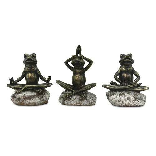Enchanted Garden™ 5" Bronze Yoga Frog - Assorted Styles 3 Enchanted Garden™ 5" Bronze Yoga Frog - Assorted Styles