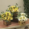 Enchanted Garden™ 10" Artificial Daisies & Sunflowers With Metal Container - Assorted Styles -Home N Garden Joy Sales 2774763