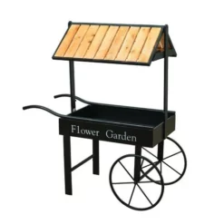 Enchanted Garden™ 45" Wood & Metal Rolling Flower Cart