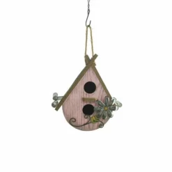 Enchanted Garden® 9.4" Wood Pink Bird House