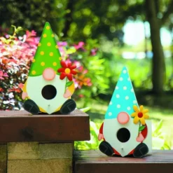 Enchanted Garden 12" Wooden Gnome Bird House - Assorted Styles -Home N Garden Joy Sales 2775092 scene02.jpg