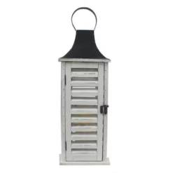 Enchanted Garden™ 21" Wood Shutter Flameless Candle Lantern