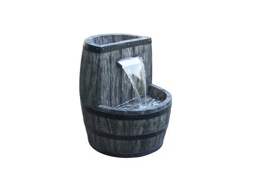 Enchanted Garden™ 23.5" Tiered Whiskey Barrel Outdoor Water Fountain 4 Enchanted Garden™ 23.5" Tiered Whiskey Barrel Outdoor Water Fountain - Image 2