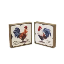 Enchanted Garden™ 6" Wood Rooster Block Outdoor Wall Art - Assorted Styles