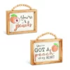 Enchanted Garden™ 8" Wood Peach Block Outdoor Wall Art - Assorted Styles -Home N Garden Joy Sales 2775290