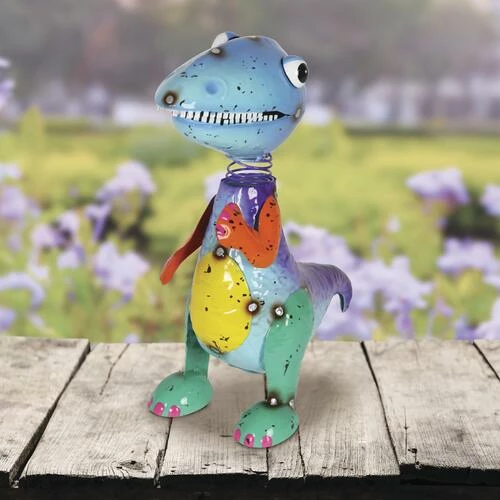 Enchanted Garden™ 12" Metal Dionsaur Statue 4 Enchanted Garden™ 12" Metal Dionsaur Statue - Image 2