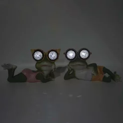 Enchanted Garden™ 7" Sunbathing Solar Frog Statue - Assorted Styles -Home N Garden Joy Sales 2775377 P SFlighted.jpg